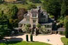 Aerial view of Larnach Castle, Dunedin, New Zealand