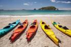 Kayaks on Beach, Hahei, Coromandel Peninsula, North Island, New Zealand