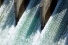 Water from Clyde Dam, Otago, South Island, New Zealand