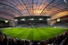 Football game, Forsyth Barr Stadium, Dunedin, South Island, New Zealand - fisheye