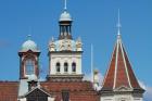 Turrets, Spires & Clock Tower, Historic Railway Station, Dunedin, South Island, New Zealand