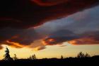 Spectacular sunset over Mossburn, Southland, South Island, New Zealand