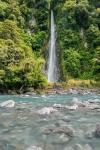 New Zealand, South Island, Haast Pass, Thunder Creek Falls