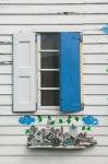 Beach House Blue shutters, Loyalist Cays, Bahamas, Caribbean