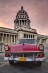 1950's era pink car,  Havana Cuba