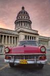 1950's era pink car,  Havana Cuba