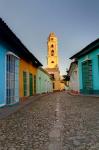 Bell Tower, Plaza Mayor at sunrise, Trinidad, Cuba