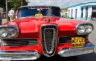 Classic 1950s Edsel parked on downtown street, Cardenas, Cuba