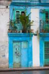 Cuba, Havana, Havana Vieja, Blue building