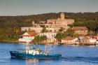 Cuba, Cienfuegos, Bahia de Cienfuegos Fishing boat