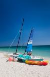 Boats on Playa Ancon beach, Cuba