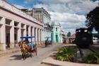 Cuba, Matanzas Province, Colon, horse drawn taxi