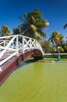 Cuba, Matanzas, Varadero, Parque Josone park bridge