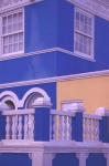 Blue Building and Detail, Willemstad, Curacao, Caribbean