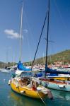 Colorful boats, Gustavia, Shell Beach, St Bart's, West Indies