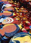 Shopping items in street market, St Martin, Caribbean