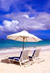 Umbrellas On Dawn Beach, St Maarten, Caribbean