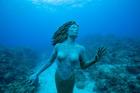 Cayman Islands, Mermaid statue, coral reef