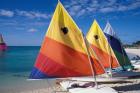 Sailboats on the Beach at Princess Cays, Bahamas