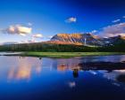 Sofa Mountain Reflects in Beaver Pond, Wateron Lakes National Park, Alberta, Canada