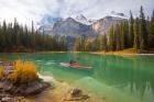 Kayaker on Maligne Lake, Jasper National Park, Alberta, Canada