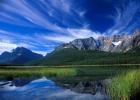 Cirrus Clouds Over Waterfowl Lake, Banff National Park, Alberta, Canada
