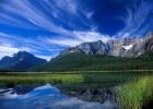 Cirrus Clouds Over Waterfowl Lake, Banff National Park, Alberta, Canada