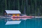 Canoe rental house on Lake Louise, Banff National Park, Alberta, Canada