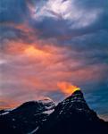 Alberta, Mt Chephren, Sunset light in Banff NP