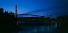 Lions Gate bridge at night, Burrard Inlet, Vancouver, British Columbia