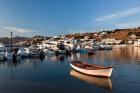 Boats in harbor, Chora, Mykonos, Greece