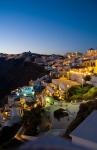 White Buildings at Night, Fira, Santorini, Greece