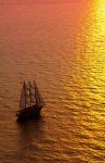 Big masked sailboat, Oia, Santorini, Greece
