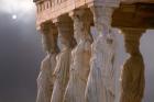 Greek Columns and Greek Carvings of Women, Temple of Zeus, Athens, Greece