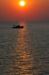 Greece, Crete, Aegean sunset, Fishing Boat