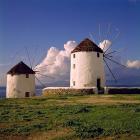 Greece, Mykonos White-washed Windmills