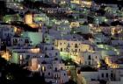 Hilltop Buildings at Night, Mykonos, Cyclades Islands, Greece