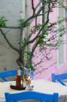 Cafe Table, Yacht Harbor, Fiskardo, Kefalonia, Ionian Islands, Greece