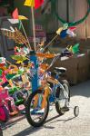 Bicycle Outside Toy Shop, Lesvos, Mytilini, Aegean Islands, Greece