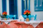 Cafe Table, Kokkari, Samos, Aegean Islands, Greece