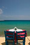 Greece, Aegean Islands, Samos, Waterfront caf?