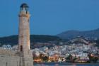 Greece, Crete, Rethymno Venetian Harbor Lighthouse
