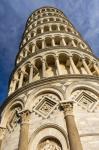 Low-Angle View Of Leaning Tower Of Pisa, Tuscany, Italy