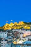 Portugal, Lisbon, Sao Jorge Castle At Dusk