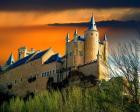 Alcazar castle at sunset, Segovia, Spain