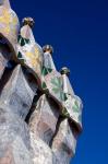 Gaudi Chimney Sturctures, Casa Batllo, Barcelona, Catalonia, Spain