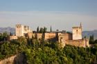 Spain, Andalusia, Granada Province, Granada View of Alhambra Palace