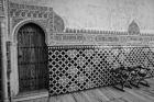 Spain, Andalusia, Alhambra Ornate Door and tile of Nazrid Palace