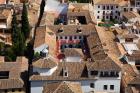 Rooftops of the town of Granada seen from the Alhambra, Spain