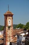Spain, Andalucia, Grazalema The bell tower of Iglesia de San Juan